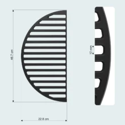 Wiltec 2x Gusseisen Grillrost 46,7 x 22,8 x 0,9 cm, Gussrost für Grill mit guter Hitzespeicherung, Grillgitter für typische Grillstreifen auf Grillgut, Grillzubehör für BBQ