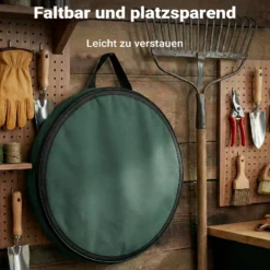 Wiltec 3x Laubsack rund 100l Grün Pop Up Faltbar 600D-Oxford-Polyester Abfallsammlung Rasensack Robust Gartenabfälle