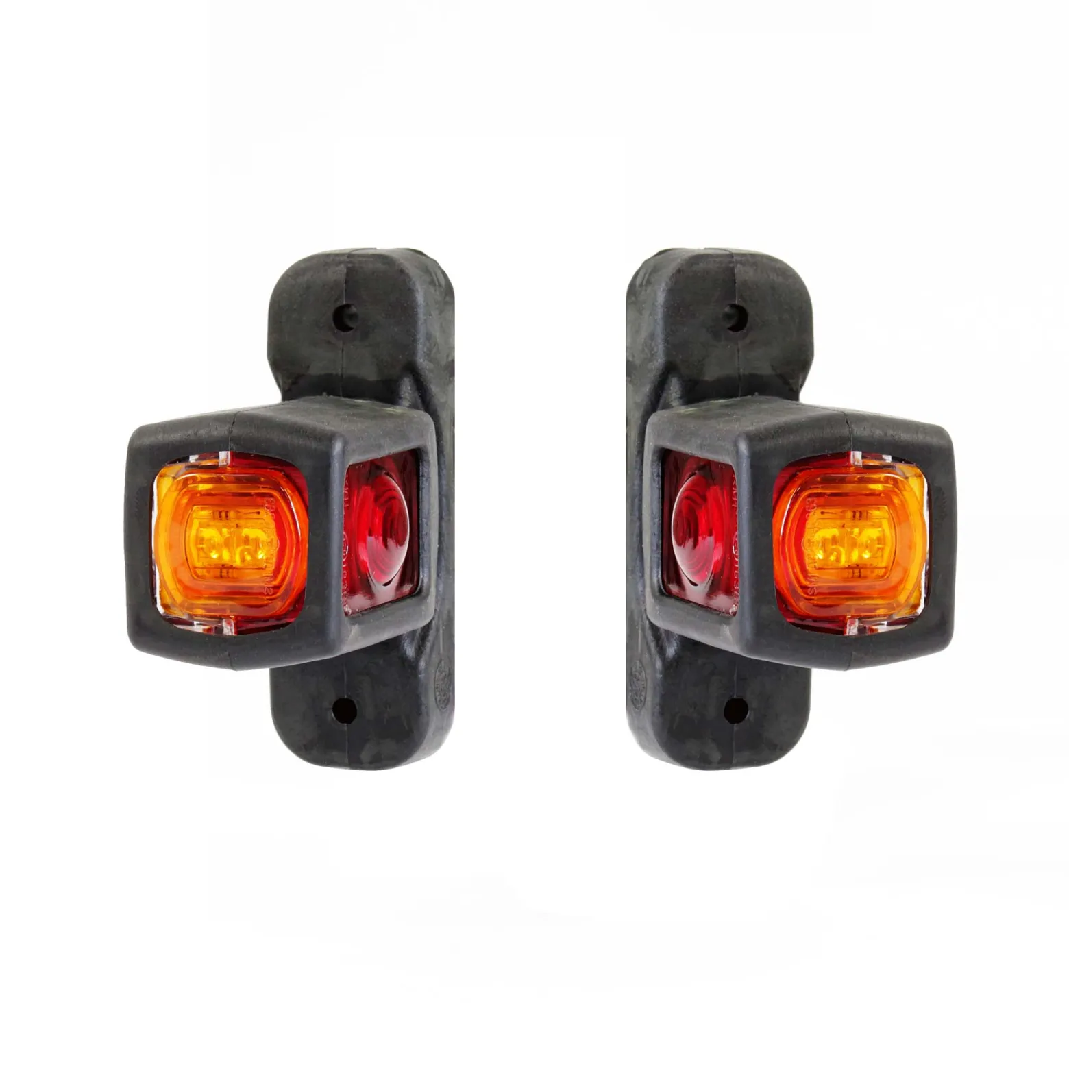 Wiltec 2x 4 LED Marker Begrenzungsleuchte 12V, Positionsleuchte für Anhänger, energiesparende Seitenmarkierungsleuchte