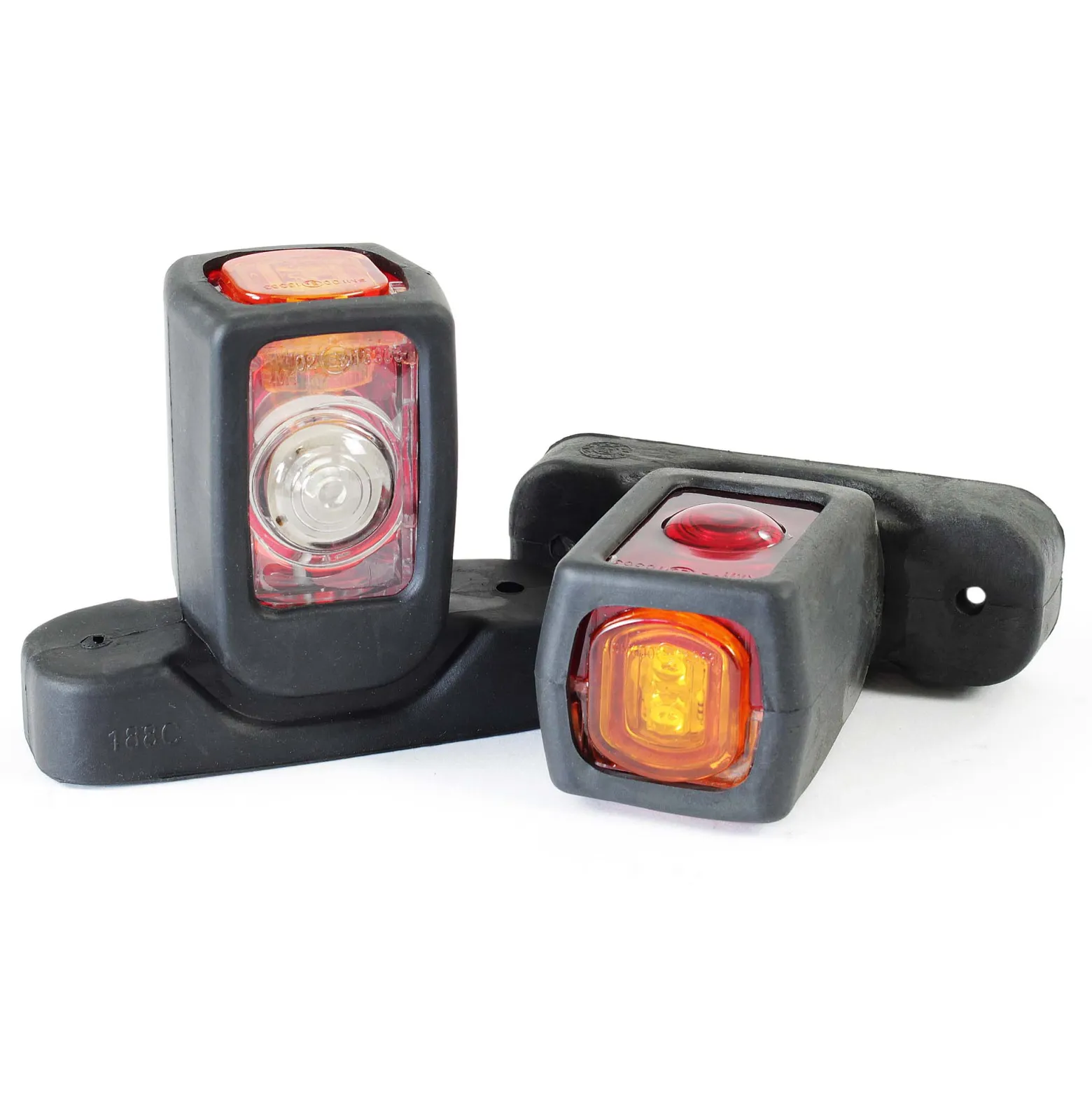 Wiltec 2x 4 LED Marker Begrenzungsleuchte 12V, Positionsleuchte für Anhänger, energiesparende Seitenmarkierungsleuchte