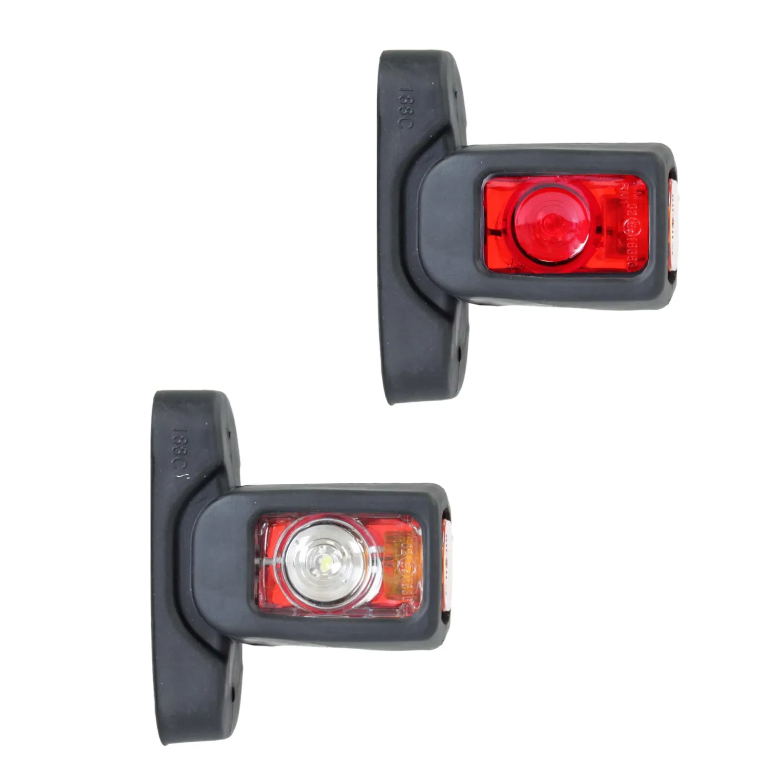 Wiltec 2x 4 LED Marker Begrenzungsleuchte 12V, Positionsleuchte für Anhänger, energiesparende Seitenmarkierungsleuchte