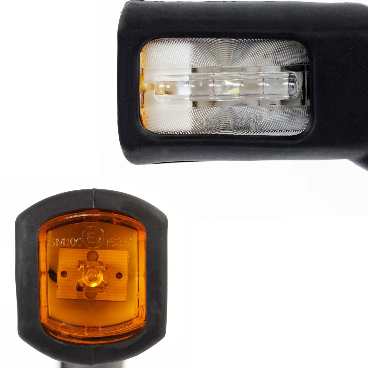 Wiltec 2x 4 LED Seitenleuchte 12V eckige Positionsleuchte für Anhänger Begrenzungsleuchte für LKW