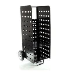 Wiltec XL Kaminholzwagen 53 x 36 x 106 cm, für 100 kg Holz, Holzwagen Kaminholzkorb mit stabilen vollgummierten Rädern extragroß