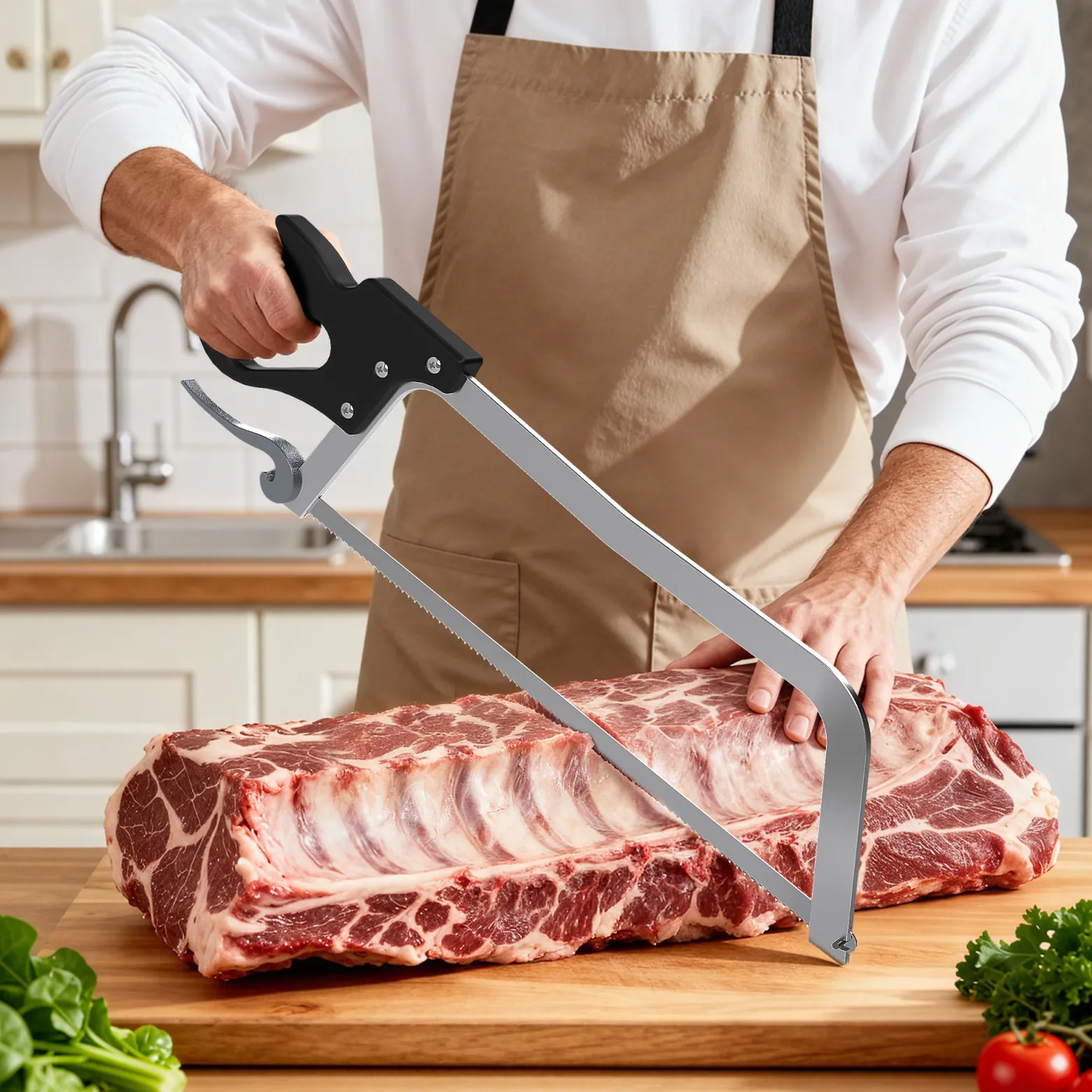Wiltec XL Knochensäge 43cm Sägeblatt, Handsäge zum sägen von Knochen für Jäger Metzger Gastronomen Fleischsäge Fleischersäge