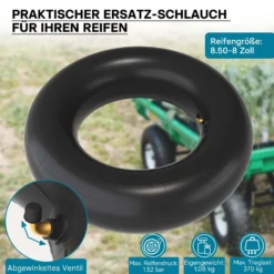 Wiltec 2x Luftschlauch Aufsitzmäher 18x8.50-8 Reifenschlauch Winkelventil Rasentraktor