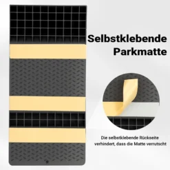 Wiltec 2x Parkmatte Parkmarkierung 52,8x25x5,2cm selbstklebende Einparkhilfe mit Bremsschwelle PKW