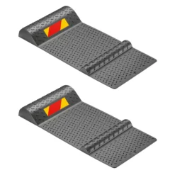 Wiltec 2x Parkmatte Parkmarkierung 52,8x25x5,2cm selbstklebende Einparkhilfe mit Bremsschwelle PKW