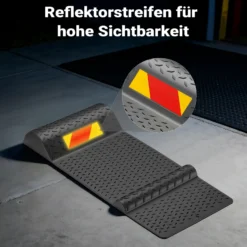 Wiltec 2x Parkmatte Parkmarkierung 52,8x25x5,2cm selbstklebende Einparkhilfe mit Bremsschwelle PKW