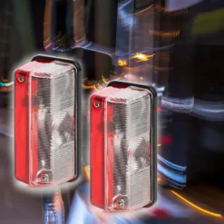 Wiltec 2x Positionsleuchte, Umrissleuchte für Anhänger 2er Set, Begrenzungsleuchte mit Halterung, Anhängerbleuchtung mit E-Prüfzeichen