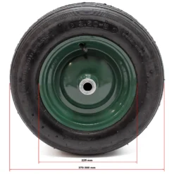 Wiltec 2x Rad 3.50-8 370-380 x 80-100 mm 130 kg, Schubkarren Komplettrad mit Metallfelge, Winkelventil, Luftreifen für Sackkarre, Bollerwagen u.a .