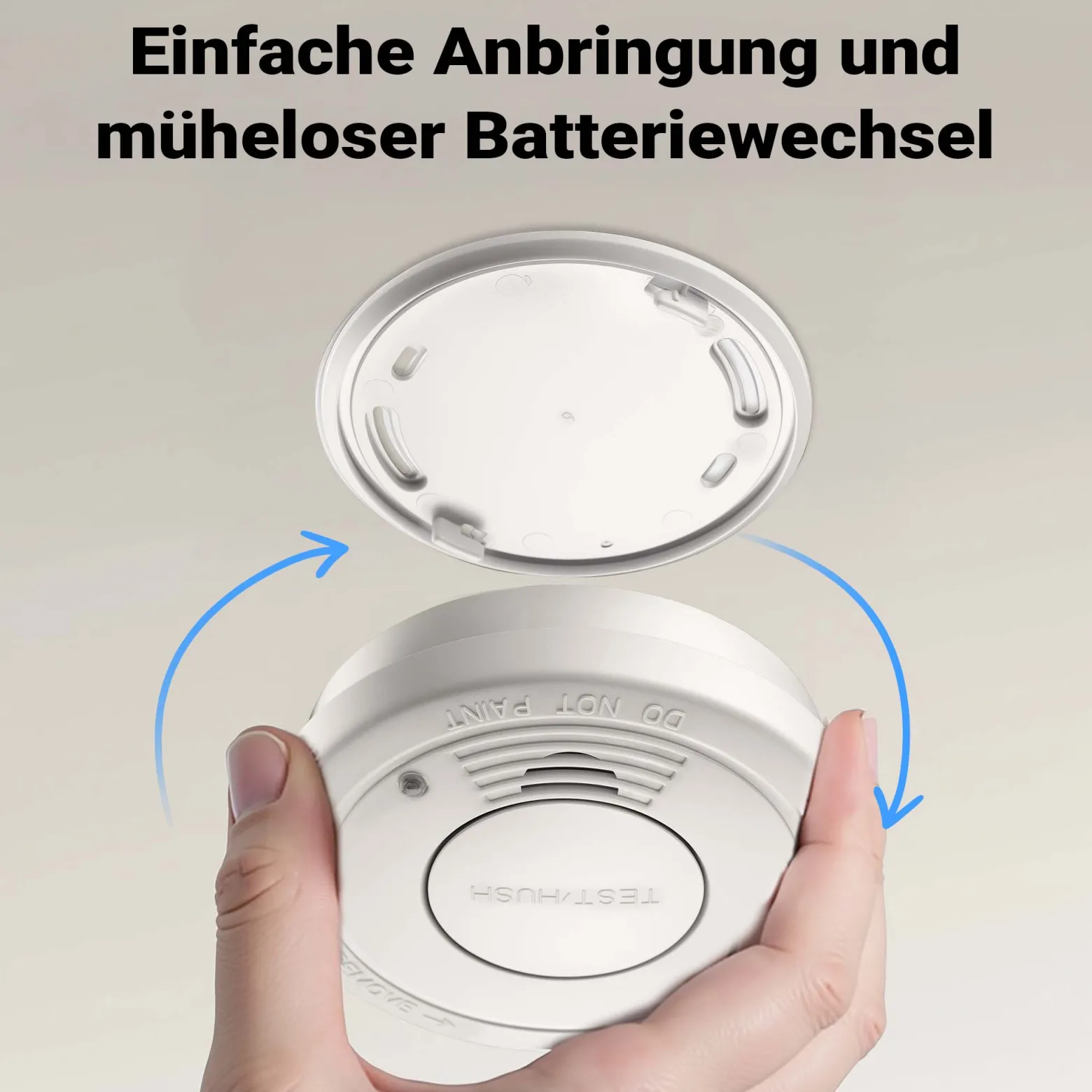 Wiltec 10x Rauchmelder mit 9-V-Batterie Set, Feuermelder mit HUSH-Funktion, zuverlässiger Brandschutzmelder mit 85 dB Schallleistung, fotoelektrischer Brandmelder, effektiver Brandschutz