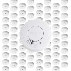 Wiltec 80x Rauchmelder mit 9-V-Batterie Set, Feuermelder mit HUSH-Funktion, zuverlässiger Brandschutzmelder mit 85 dB Schallleistung, fotoelektrischer Brandmelder, effektiver Brandschutz