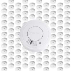 Wiltec 120x Rauchmelder mit 9-V-Batterie Set, Feuermelder mit HUSH-Funktion, zuverlässiger Brandschutzmelder mit 85 dB Schallleistung, fotoelektrischer Brandmelder, effektiver Brandschutz