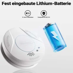 Wiltec 10x Rauchmelder Set mit fest verbauter Batterie 3 V, 10 Jahre wartungsfrei, Feuermelder mit HUSH-Funktion, zuverlässiger Brandschutzmelder 85 dB, effektiver Brandschutz