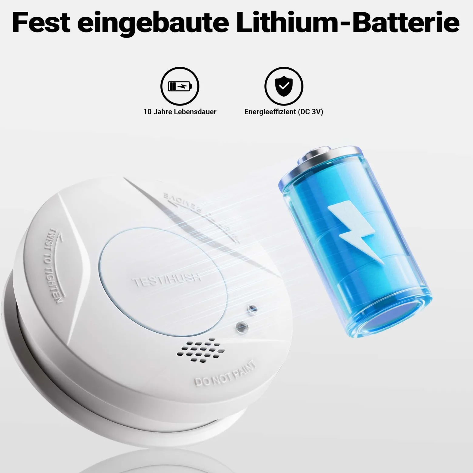 Wiltec 40x Rauchmelder Set mit fest verbauter Batterie 3 V, 10 Jahre wartungsfrei, Feuermelder mit HUSH-Funktion, zuverlässiger Brandschutzmelder 85 dB, effektiver Brandschutz