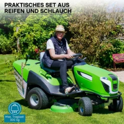 Wiltec 2x Reifenmantel 2x Schlauch für Aufsitzmäher/Rasentraktor 16x6.50-8 4PR Winkelventil