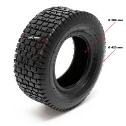 Wiltec 2x Reifenmantel 2x Schlauch für Aufsitzmäher/Rasentraktor 18x8.50-8 4PR Winkelventil