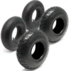 Wiltec 2x Reifenmantel 2x Schlauch für Aufsitzmäher/Rasentraktor 11x4.00-4 4PR Gerades Ventil