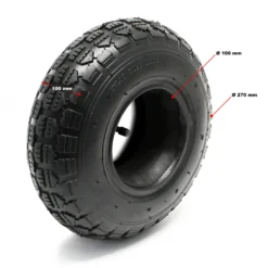 Wiltec 2x Reifenmantel 2x Schlauch für Aufsitzmäher/Rasentraktor 11x4.00-4 4PR Winkelventil