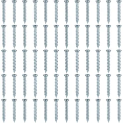 Wiltec 60x Schrauben 3,5 x 20 mm Sechsrund T15 Selbstschneidend Senkkopf – Edelstahl – für alle Schraubarbeiten, z. B. Terrassendielen und Montageclips