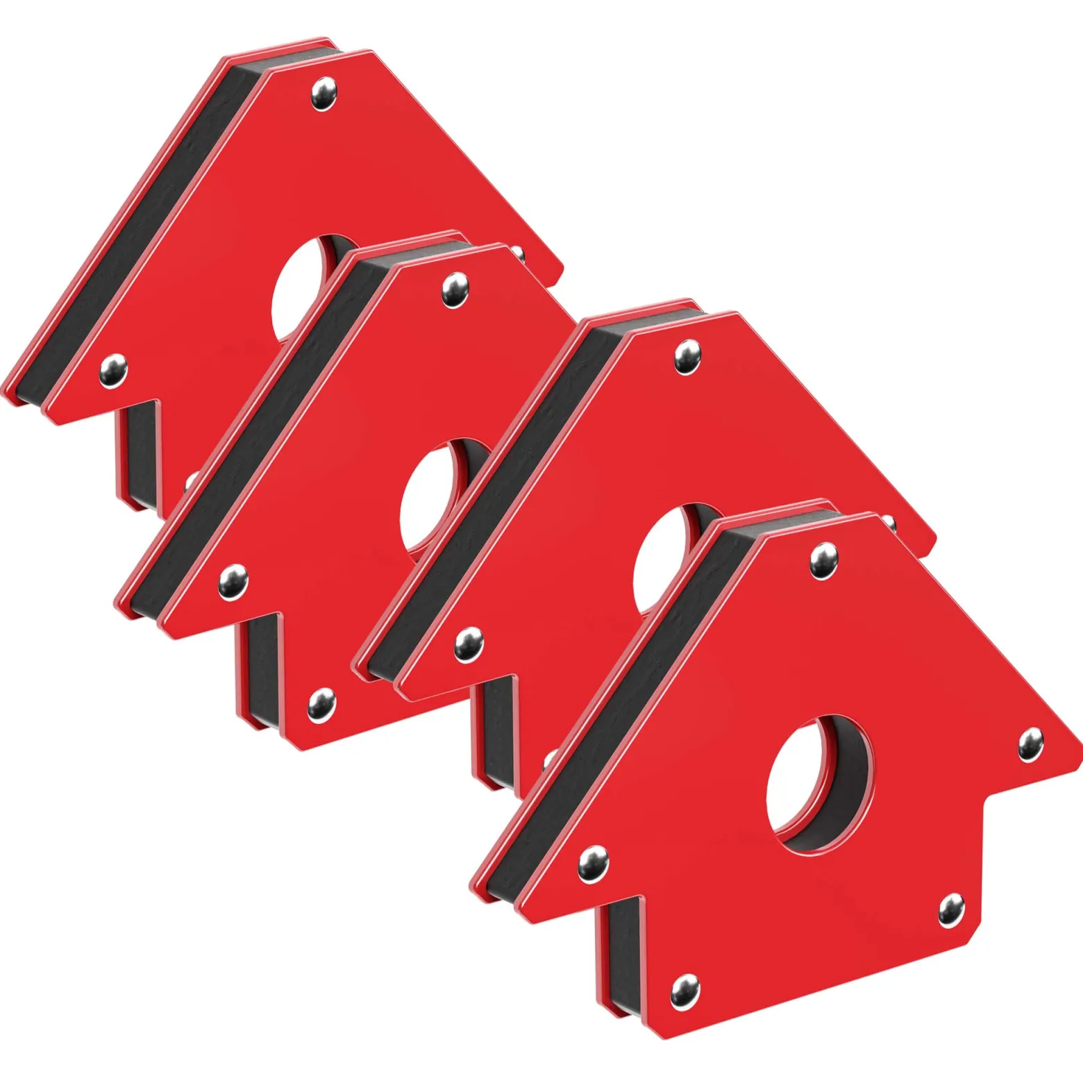 Wiltec 4x Schweißmagnet 32 kg Haftkraft, 190 x 120 x 26 mm Schweißwinkel mit 45°, 90° und 135°, Schweißzubehör Magnetwinkel hält Werkstücke zusammen