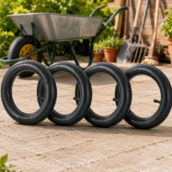 Wiltec 4x Standard Schlauch für Reifen Größe 4.00-8, bis 160 kg Traglast, mit geradem Ventil TR13 für Schubkarren, Sackkarren und E-Scooter