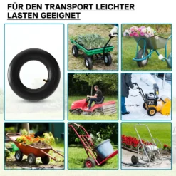 Wiltec 4x Standard Schlauch für Reifen Größe 2.80/2.50-4, bis 90 kg Traglast, mit abgewinkeltem Ventil TR87 für Schubkarren, Sackkarren und E-Scooter