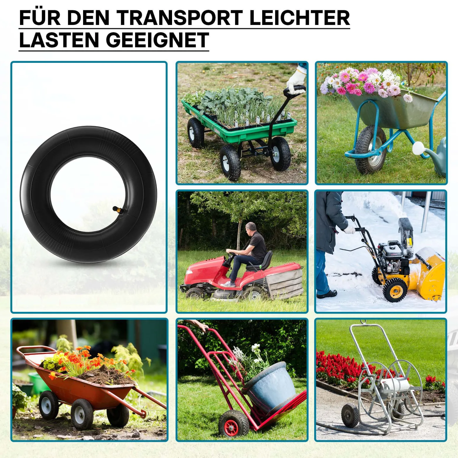 Wiltec 4x Standard Schlauch für Reifen Größe 2.80/2.50-4, bis 90 kg Traglast, mit abgewinkeltem Ventil TR87 für Schubkarren, Sackkarren und E-Scooter