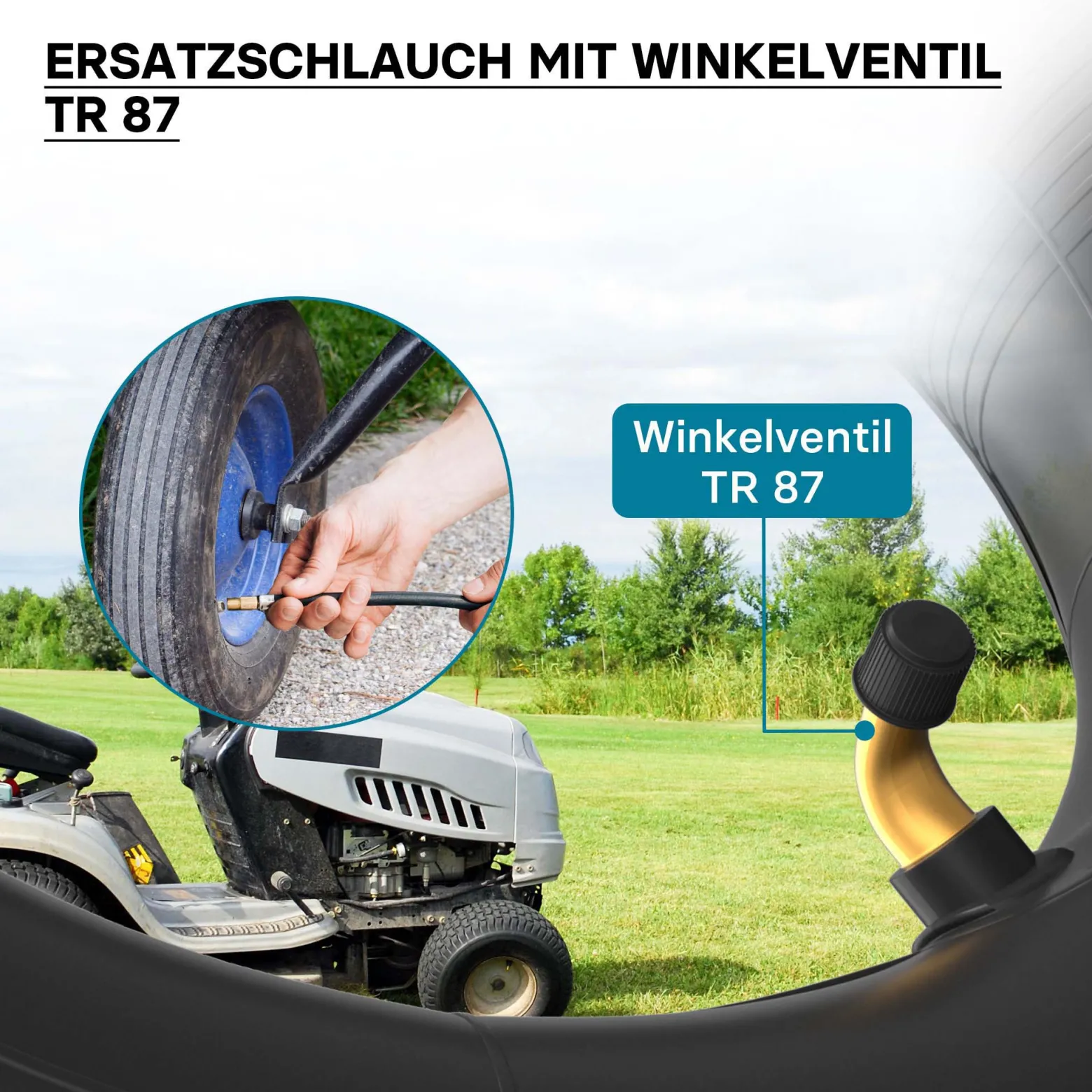 Wiltec 4x Standard Schlauch für Reifen Größe 2.80/2.50-4, bis 90 kg Traglast, mit abgewinkeltem Ventil TR87 für Schubkarren, Sackkarren und E-Scooter