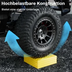 Wiltec 4x Stützplatten 218 x 218 x 10 mm bis 1000 kg, Ausgleichs- und Unterlegplatten Set aus HDPE, Abstützplatten für Wohnmobil, Wagenheber und mehr