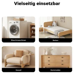 Wiltec 2x Transportroller 380 x 380 x 119 mm mit 250 kg Traglast je Möbelroller, Rollbrett aus Holz mit 4 Lenkrollen