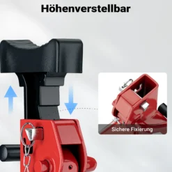 Wiltec 2 x Unterstellbock höhenverstellbar je 6 t Tragkraft, Stützböcke Hubhöhe 39-60,3 cm, Autobock mit Gummischutz, KFZ Bock mit Sicherungssplint