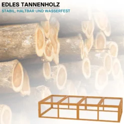 Wiltec XXL Freilaufgehege Holz 1800 x 900 x 480 mm, Kasten Stall mit klappbarer Abdeckung, Kleintierstall Kaninchen Hasen, Freigehege