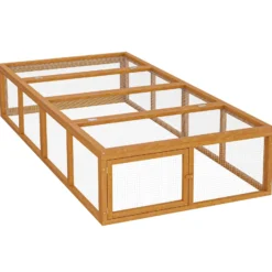 Wiltec XXL Freilaufgehege Holz 1800 x 900 x 480 mm, Kasten Stall mit klappbarer Abdeckung, Kleintierstall Kaninchen Hasen, Freigehege