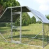 Wiltec XXL Freilaufgehege 2 x 3 x 2 m mit Sonnendach und verzinkten Gitterstäben, Außengehege als Voliere Hühnerstall oder Hasenstall, Kleintiergehege mit Riegel
