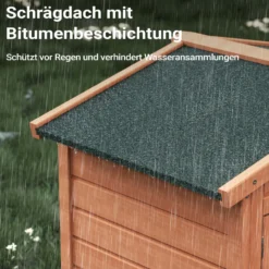 Wiltec XXL Hasenstall 1560 x 520 x 680 mm mit Freilaufgehege und erhöhtem Unterschlupf aus Fichtenholz, Kaninchenkäfig mit 2 Etagen, Kleintierstall