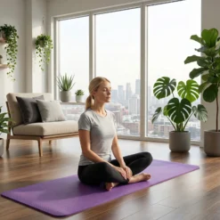 Wiltec Yogamatte violett 180x60x1,5cm Turnmatte Gymnastikmatte Bodenmatte rutschfest extradick Sport