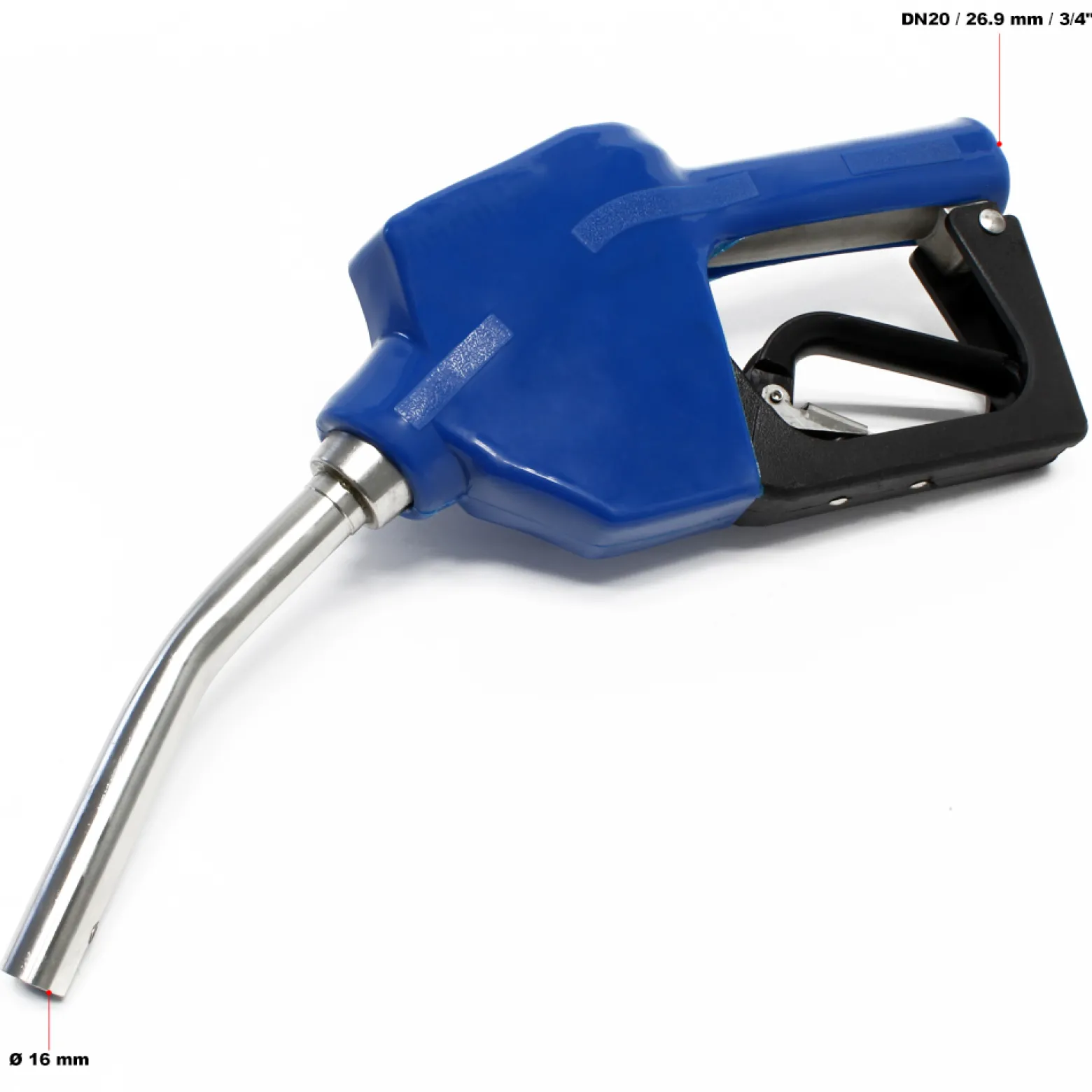 Wiltec Zapfpistole aus Edelstahl mit Abschaltautomatik, 174 x 60 x 407 mm, 0-60 l/min, für Harnstoffpumpe, AUS32 Förderpumpe zur Betankung