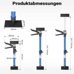 Wiltec Zargenspanner 3er Set, stufenlos 51-113,05 cm mit max. 30 kg Tragkraft, Türzargenspanner mit neigbaren Druckplatten, Montagestütze für Türrahmen, Türzargen