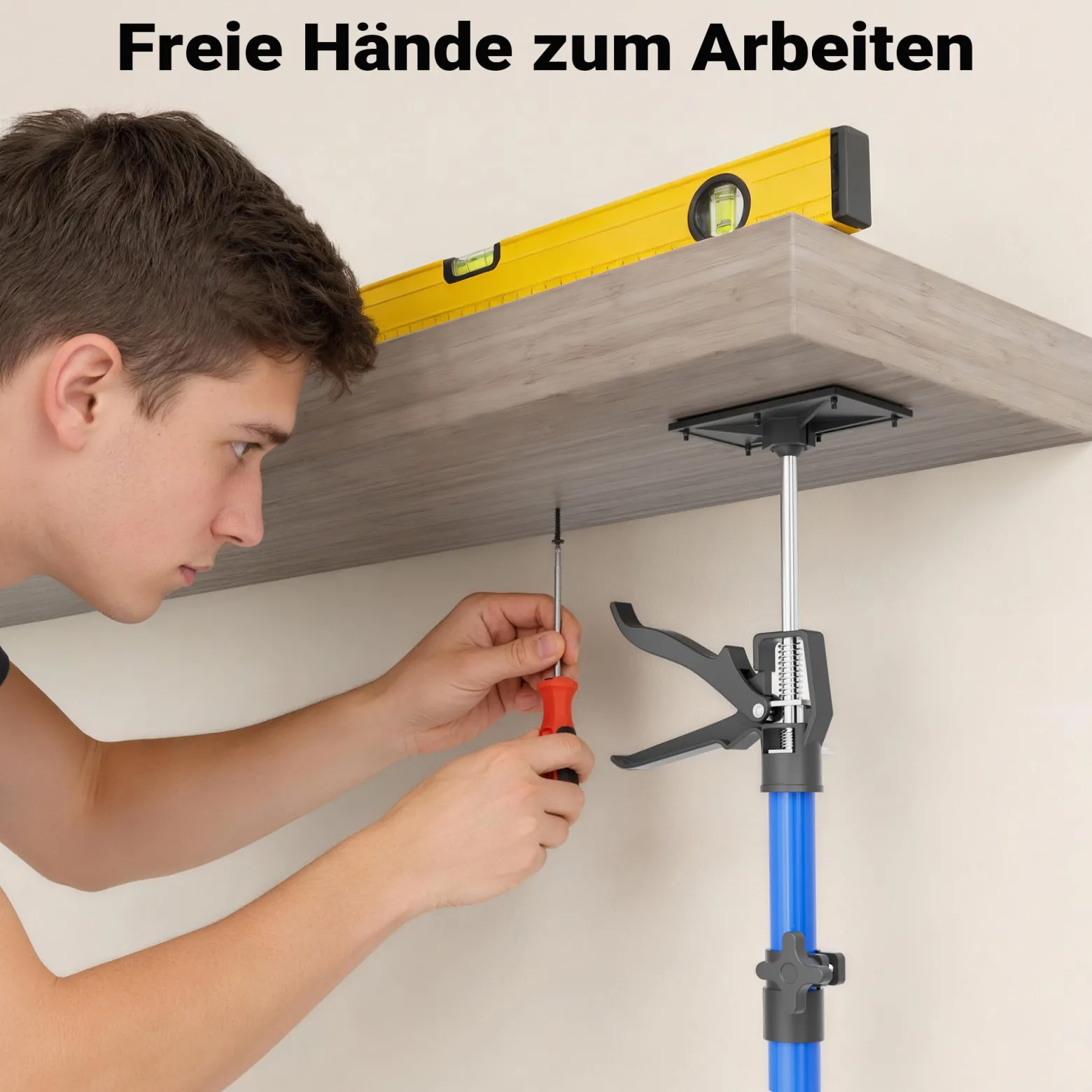 Wiltec Zargenspanner 3er Set, stufenlos 51-113,05 cm mit max. 30 kg Tragkraft, Türzargenspanner mit neigbaren Druckplatten, Montagestütze für Türrahmen, Türzargen