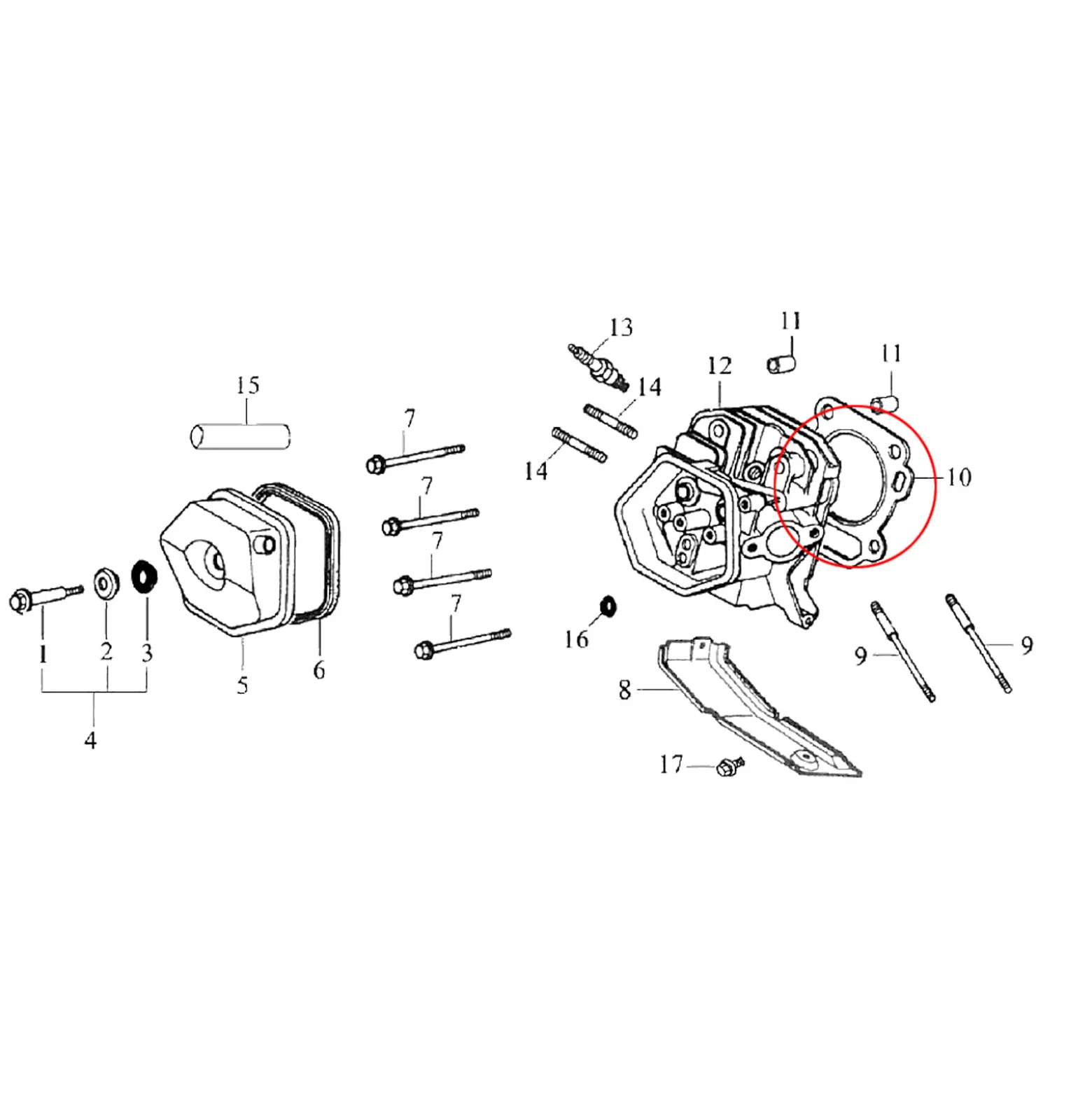 Wiltec Zylinderkopfdichtung für LIFAN 9 PS Motor – Benzinmotor Ersatzteil Zylinderkopf Dichtung – 78 mm ID – Einzylinder für Kleinmaschinen & Karts, 4-Takt Motor & OHV Ventilsteuerung