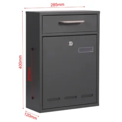 2x2 Briefkasten V53 Anthrazit Postkasten mit Briefkastenständer und Sichtschlitzen, Postbox