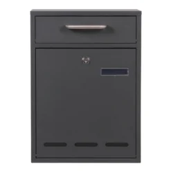2x3 Briefkasten V53 Anthrazit Postkasten abschließbarer Wandbriefkasten mit Sichtschlitzen