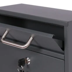 2x3 Briefkasten V53 Anthrazit Postkasten abschließbarer Wandbriefkasten mit Sichtschlitzen