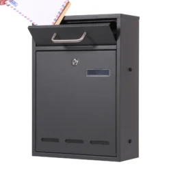 2x2 Briefkasten V53 Anthrazit Postkasten abschließbarer Wandbriefkasten mit Sichtschlitzen