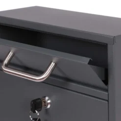 2x2 Briefkasten V52 in Anthrazit Postkasten mit Briefkastenständer und Namensschild, Postbox