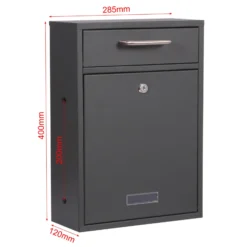 2x2 Briefkasten V52 in Anthrazit Postkasten mit Briefkastenständer und Namensschild, Postbox