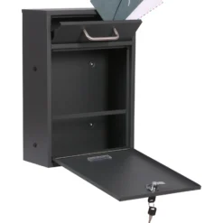 2x2 Briefkasten V52 in Anthrazit Postkasten abschließbarer Wandbriefkasten mit Namensschild