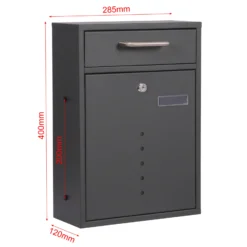 2x2 Briefkasten V51 in Anthrazit Postkasten abschließbarer Wandbriefkasten mit Sichtfenstern