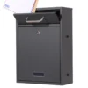 2x3 Briefkasten V52 in Anthrazit Postkasten abschließbarer Wandbriefkasten mit Namensschild